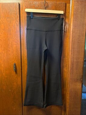 Athleta Black Ribbed Kick Flare Yoga Pants